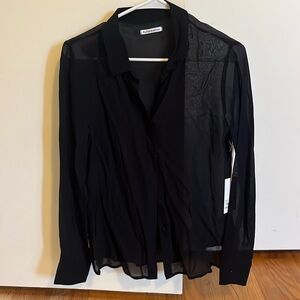 NWT Reformation sheer black top